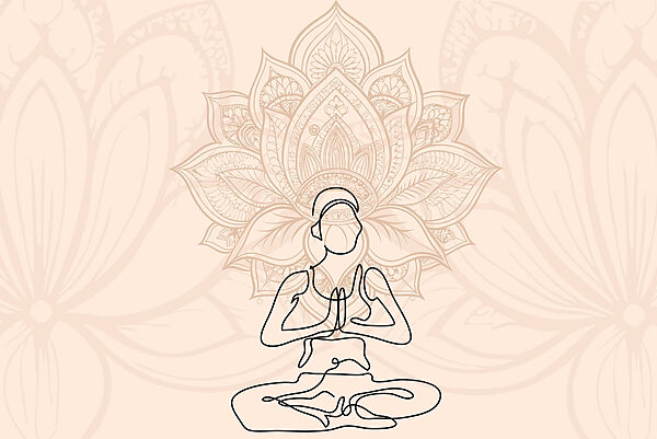 Dessin d'une femme assise en lotus Dessin d'une femme assise en lotus