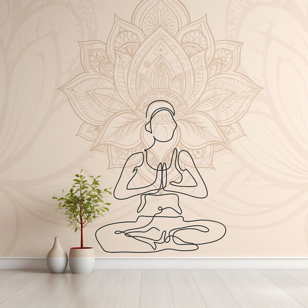 Dessin d'une femme assise en lotus Dessin d'une femme assise en lotus