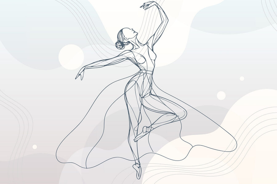 Dessin d'une femme qui danse