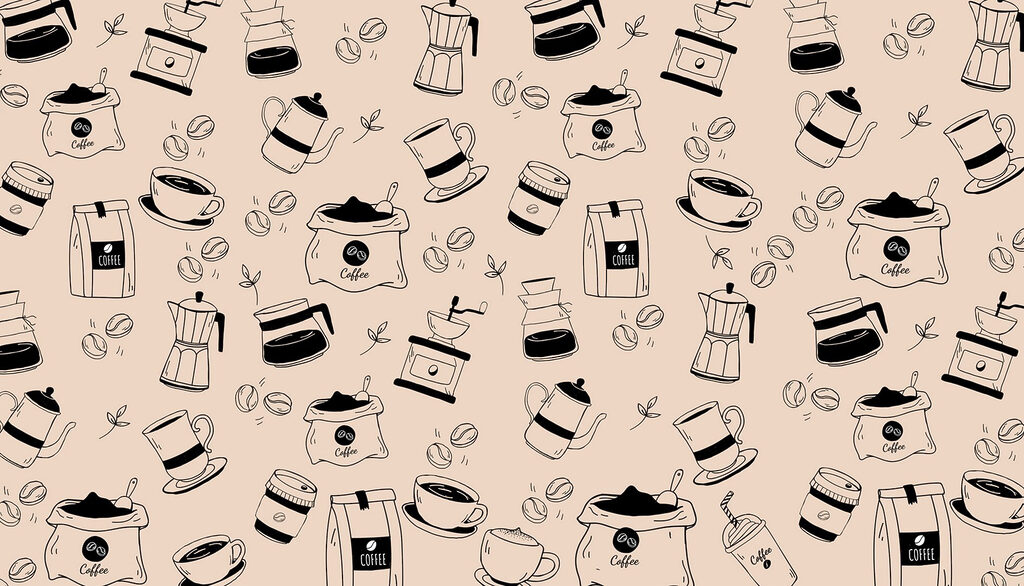 Motif des objets en forme de café Motif des objets en forme de café
