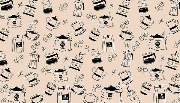 Motif des objets en forme de café Motif des objets en forme de café