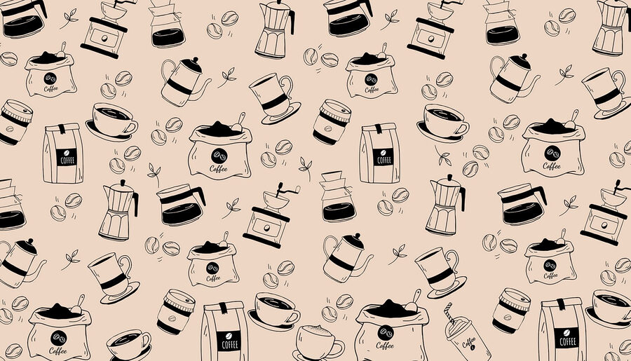 Motif des objets en forme de café