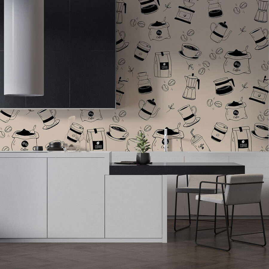 Motif des objets en forme de café