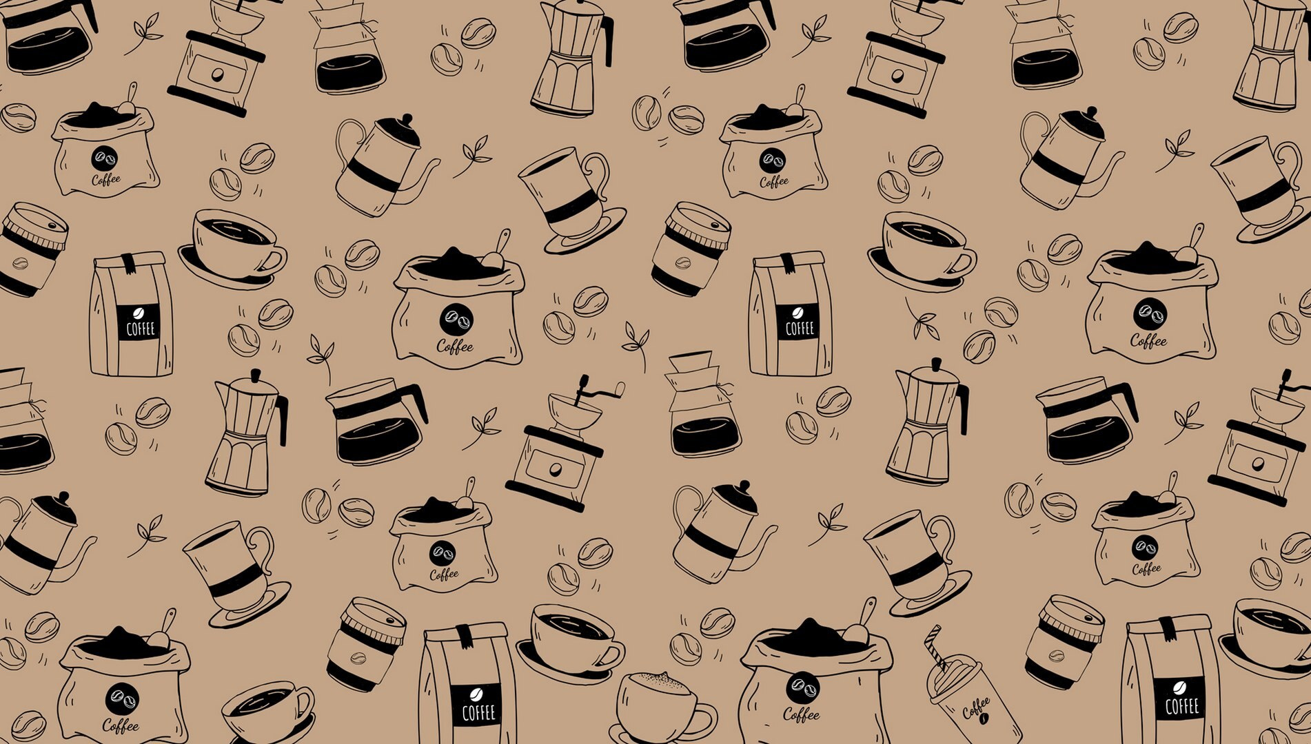 Pattern of coffee items Pattern of coffee items