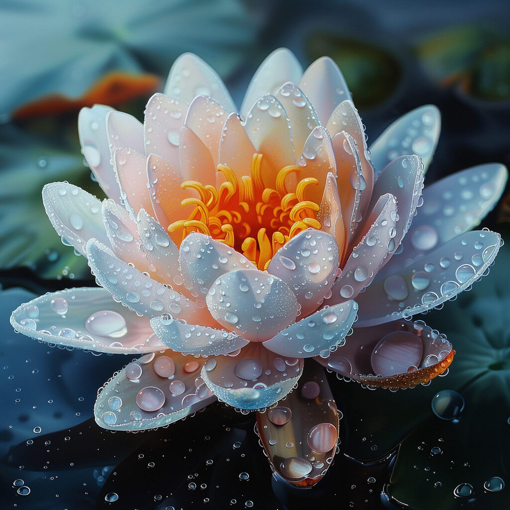 White flower with water drops on it White flower with water drops on it