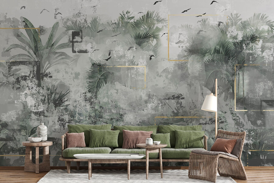 Peinture d'une forêt tropicale