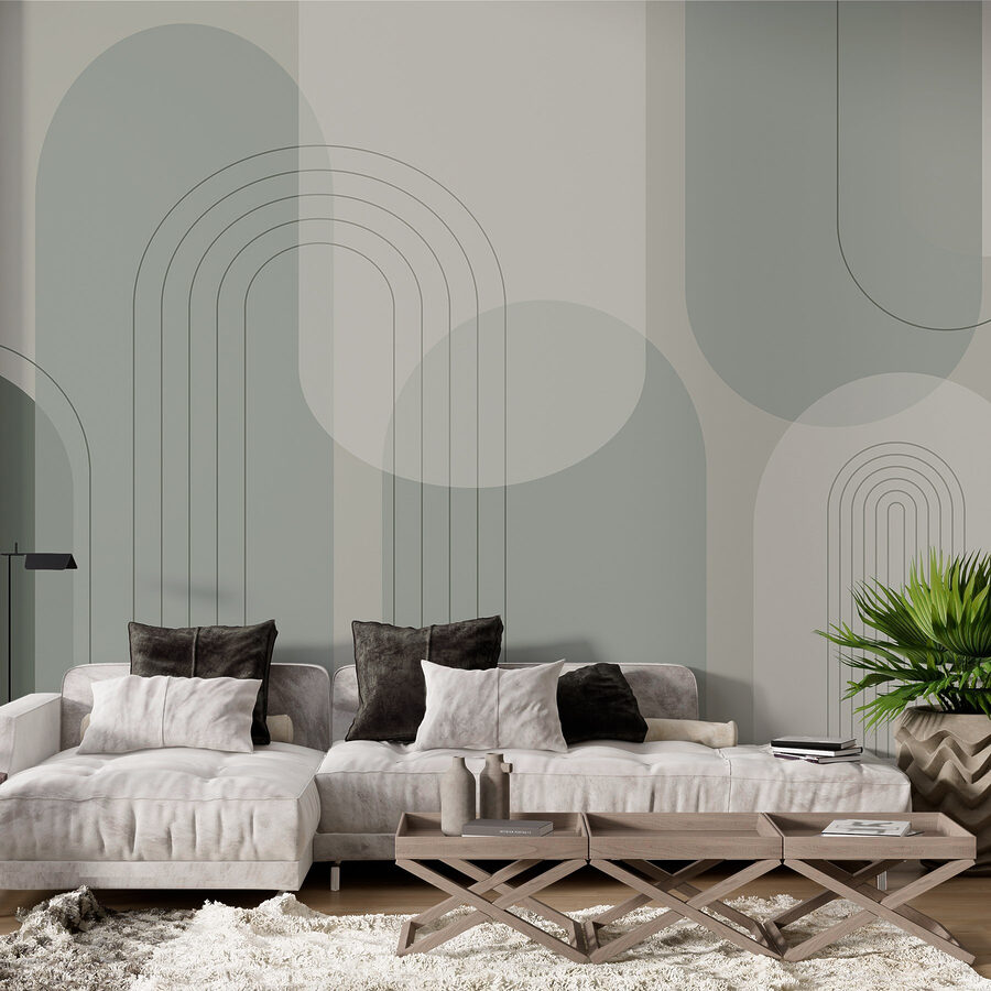 Fond gris et blanc avec lignes et cercles