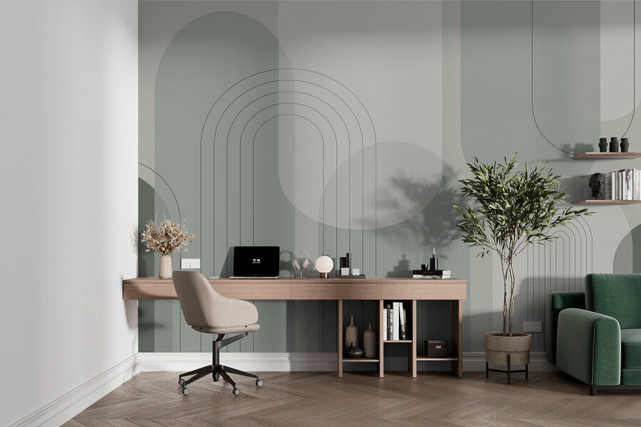 Fond gris et blanc avec lignes et cercles