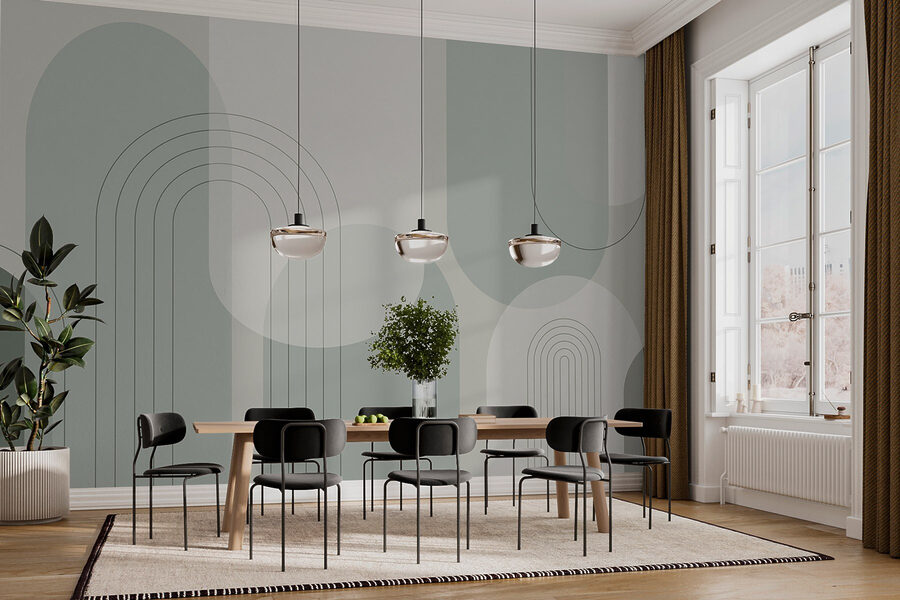 Fond gris et blanc avec lignes et cercles