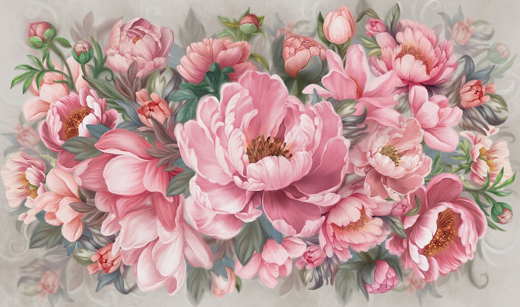 Peinture de fleurs roses Peinture de fleurs roses
