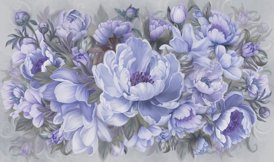 Peinture de fleurs et de feuilles