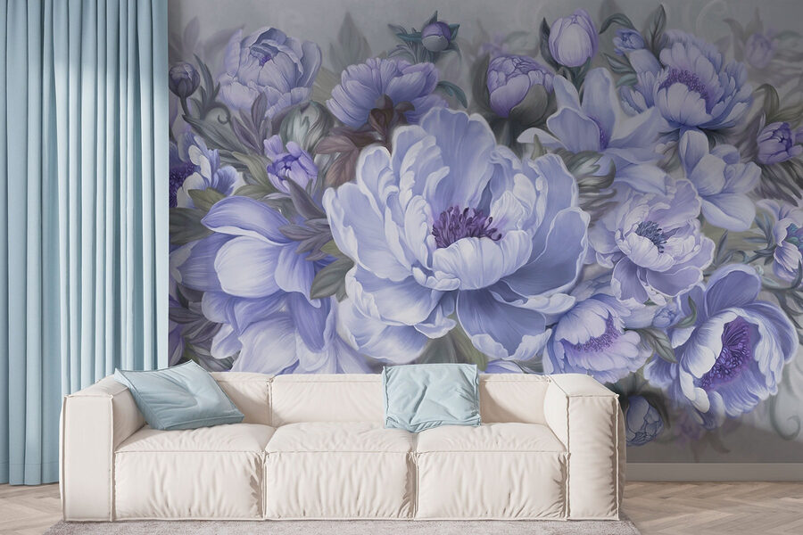 Peinture de fleurs et de feuilles