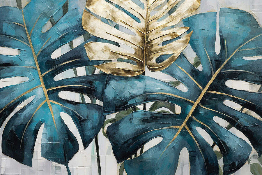 Bold leaves in tropical hues Bold leaves in tropical hues