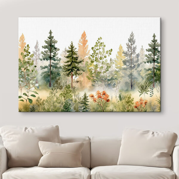 Aquarelle d'arbres et de plantes Aquarelle d'arbres et de plantes