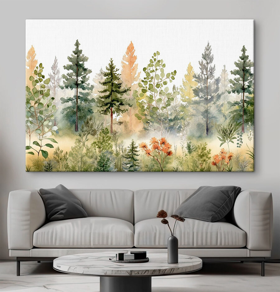 Aquarelle d'arbres et de plantes Aquarelle d'arbres et de plantes