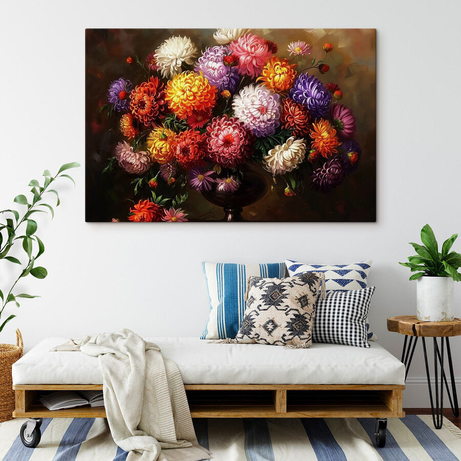 Painting of flowers in a vase Painting of flowers in a vase