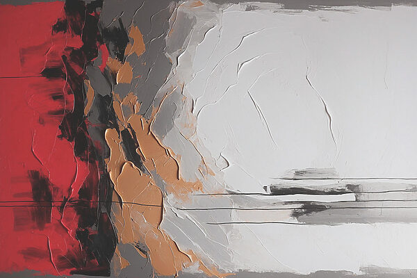 Peinture d'un mur rouge, blanc et gris Peinture d'un mur rouge, blanc et gris