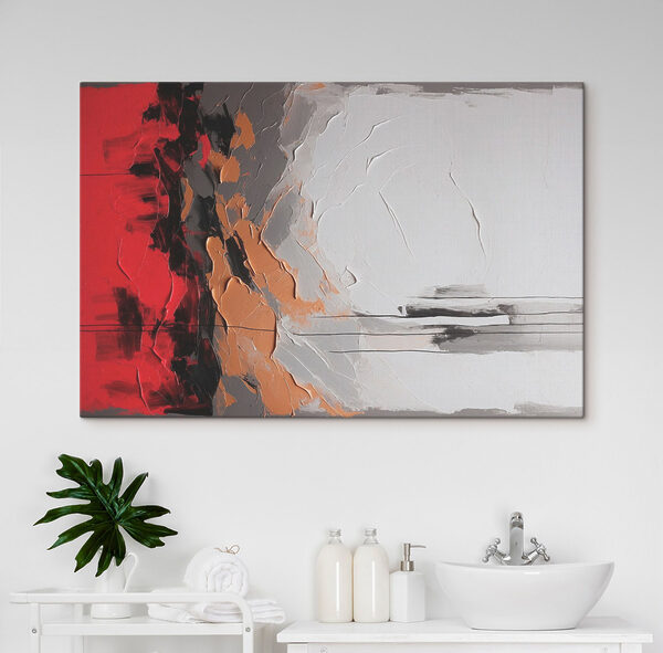 Peinture d'un mur rouge, blanc et gris Peinture d'un mur rouge, blanc et gris