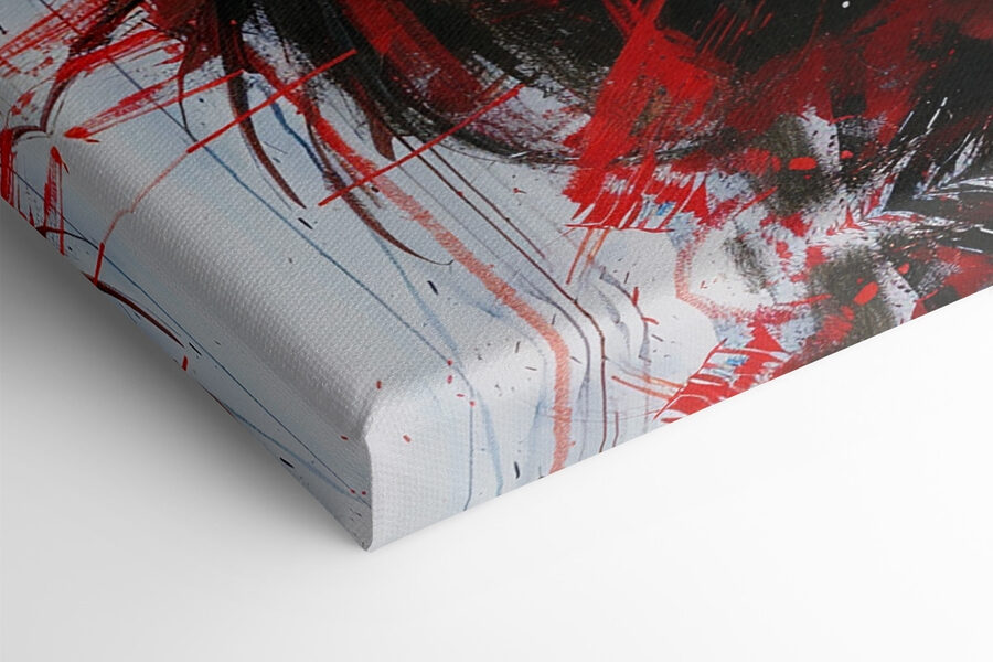Peinture d'une femme avec de la peinture rouge