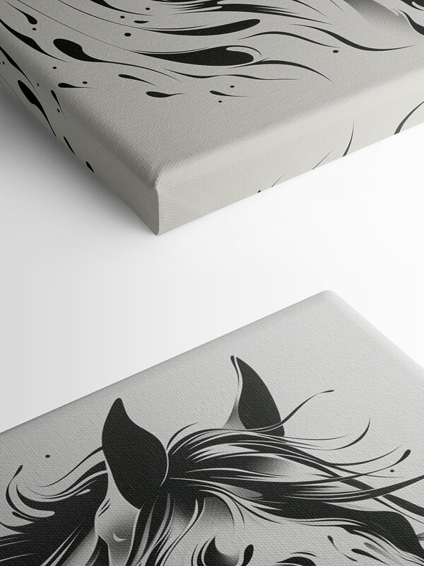 Dessin en noir et blanc d'un cheval Dessin en noir et blanc d'un cheval