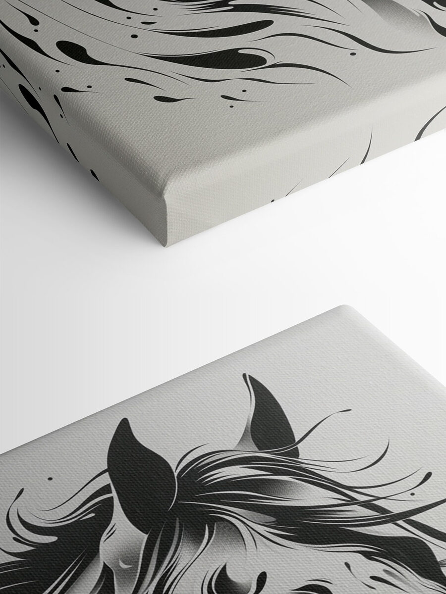 Dessin en noir et blanc d'un cheval