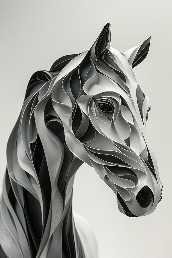 Tête de cheval en papier Tête de cheval en papier