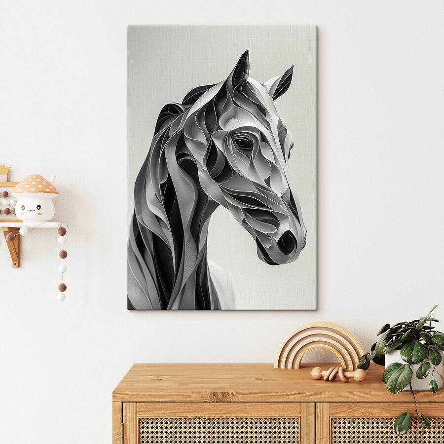 Tête de cheval en papier
