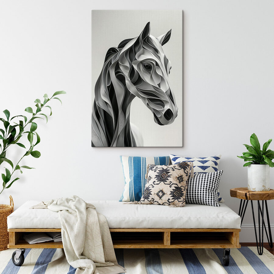Tête de cheval en papier