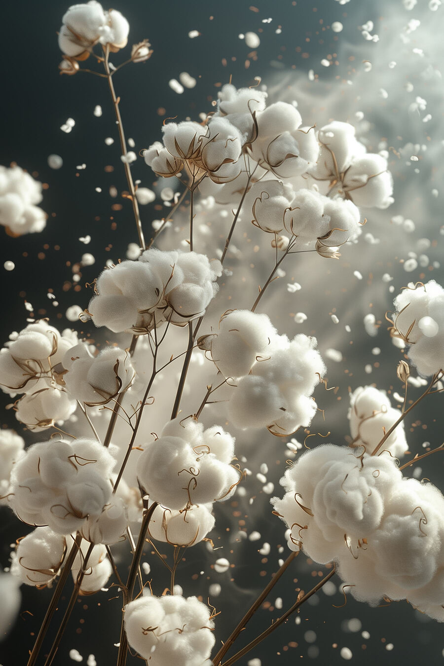Des fleurs duveteuses qui dansent dans l'air