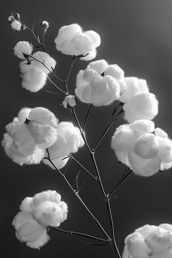 Plante avec boules de coton Plante avec boules de coton