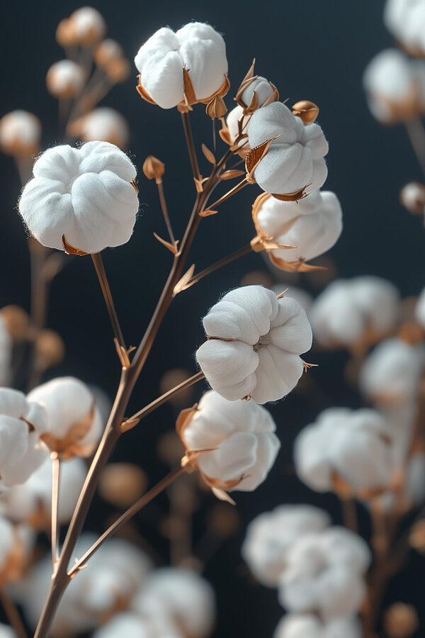 Exposition de délicates fleurs de coton Exposition de délicates fleurs de coton