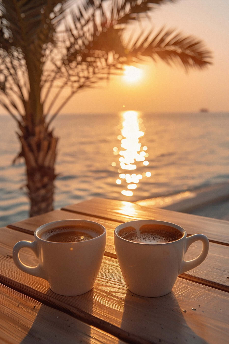 Deux tasses de café sur une table Deux tasses de café sur une table