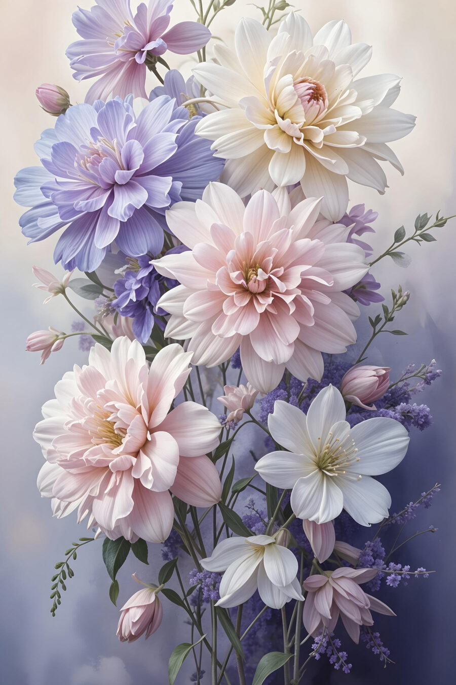 Groupe de fleurs dans un vase
