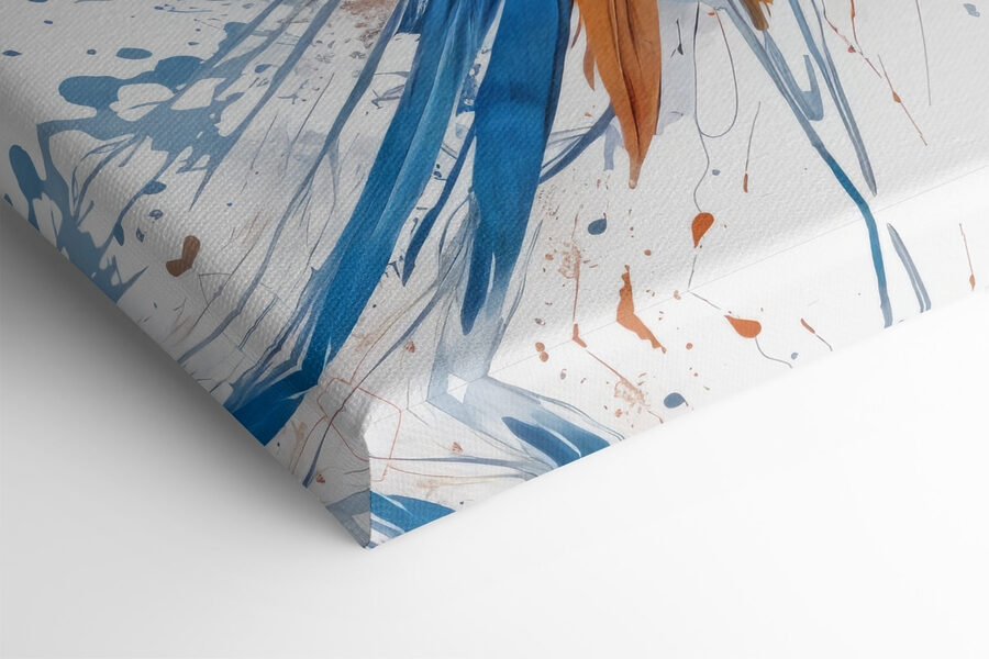 Oiseau coloré volant avec des éclaboussures de peinture
