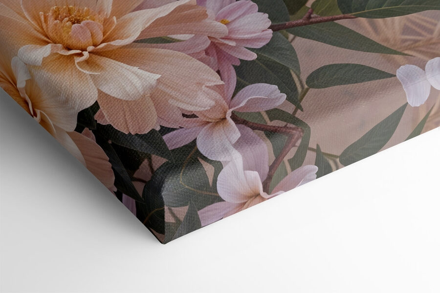 Oiseau assis sur une branche avec des fleurs Oiseau assis sur une branche avec des fleurs