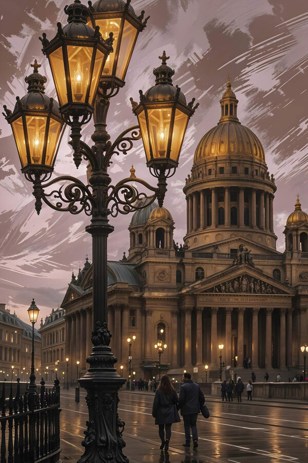 Grand bâtiment avec un dôme et des colonnes Grand bâtiment avec un dôme et des colonnes