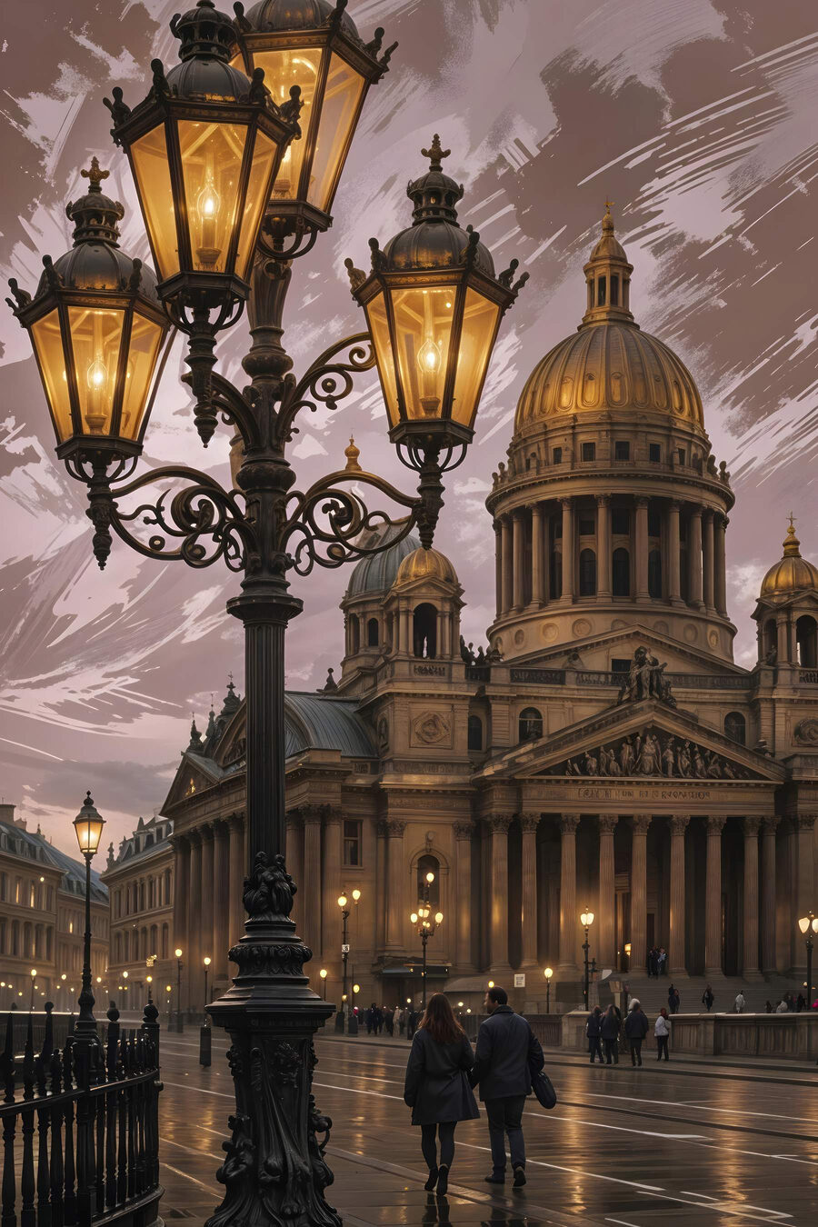 Grand bâtiment avec un dôme et des colonnes