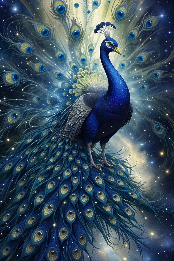 Paon majestueux dans une splendeur cosmique Paon majestueux dans une splendeur cosmique