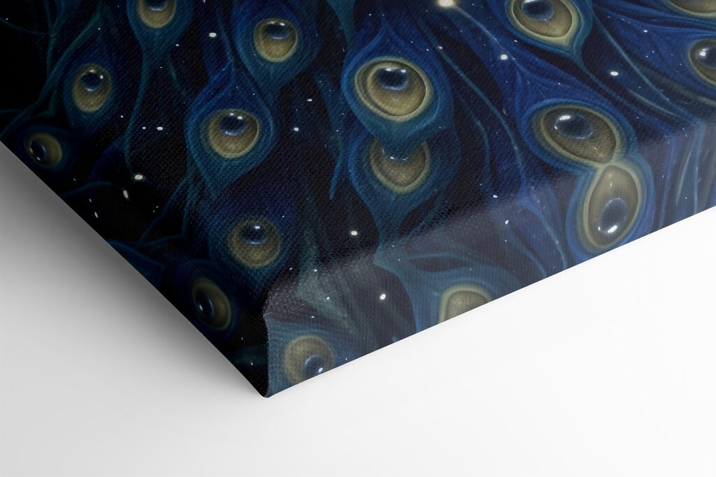 Majestic peacock in cosmic splendor