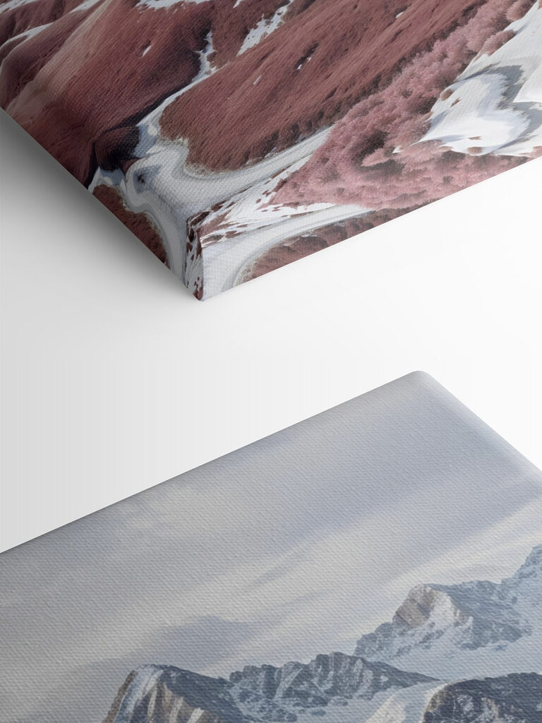 Snowy mountains with a winding road Snowy mountains with a winding road