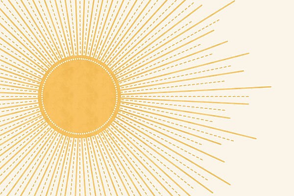 Soleil avec lignes et points Soleil avec lignes et points