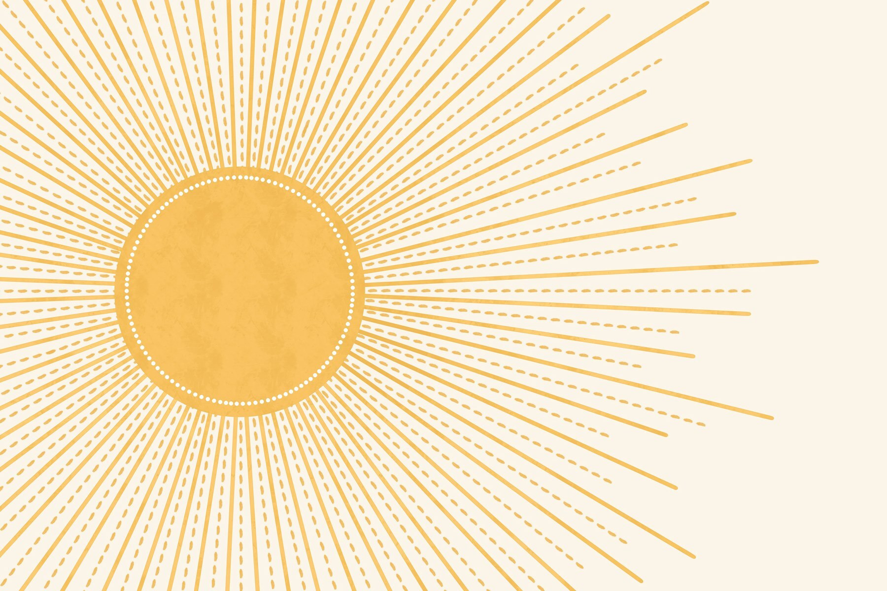 Sun with lines and dots