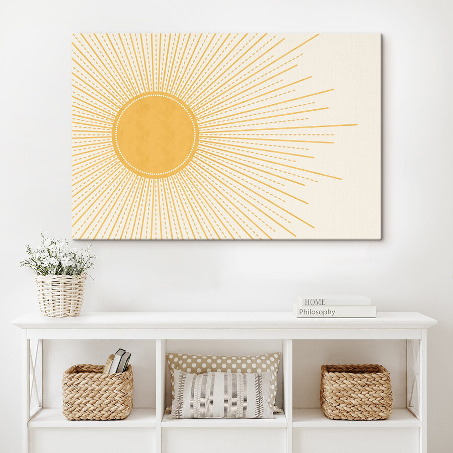 Soleil avec lignes et points