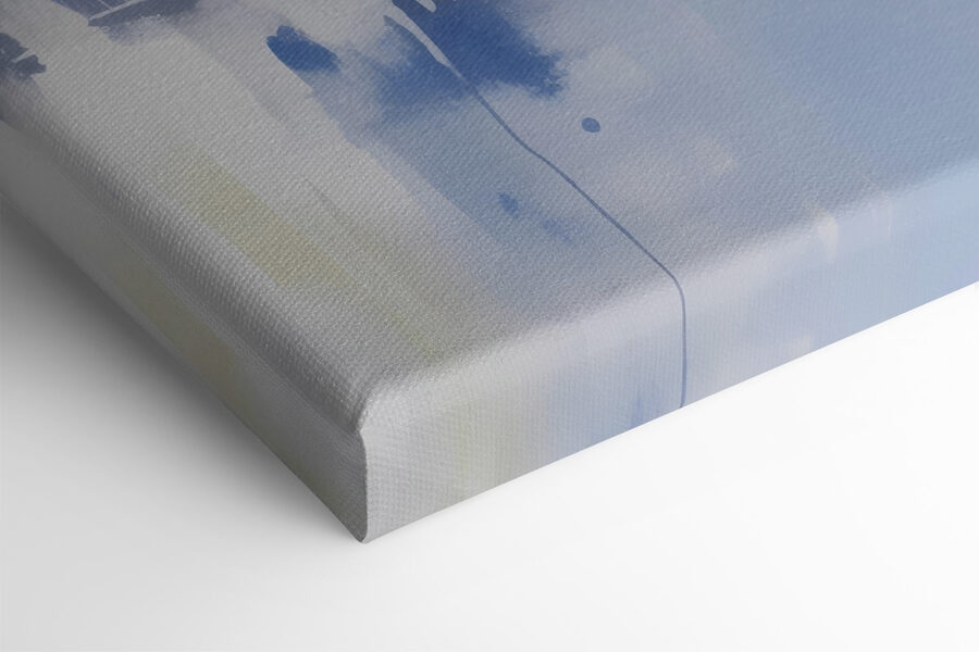 Mur bleu et blanc