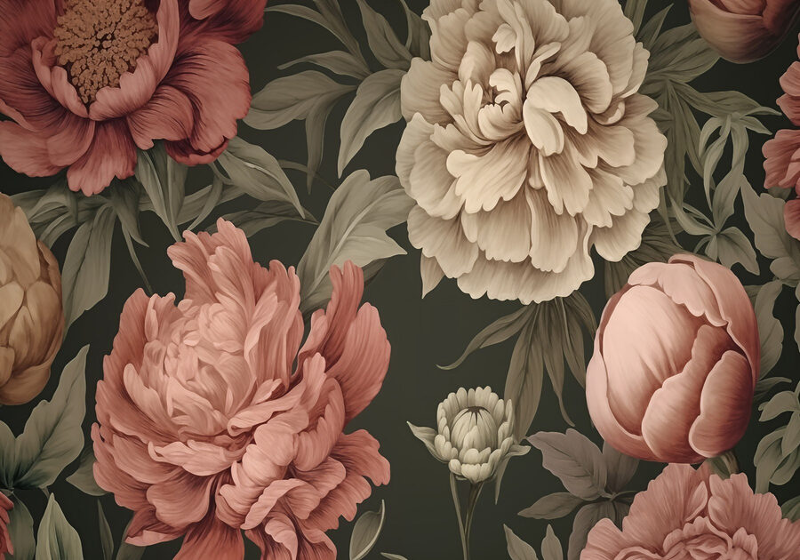 Papier peint avec des fleurs