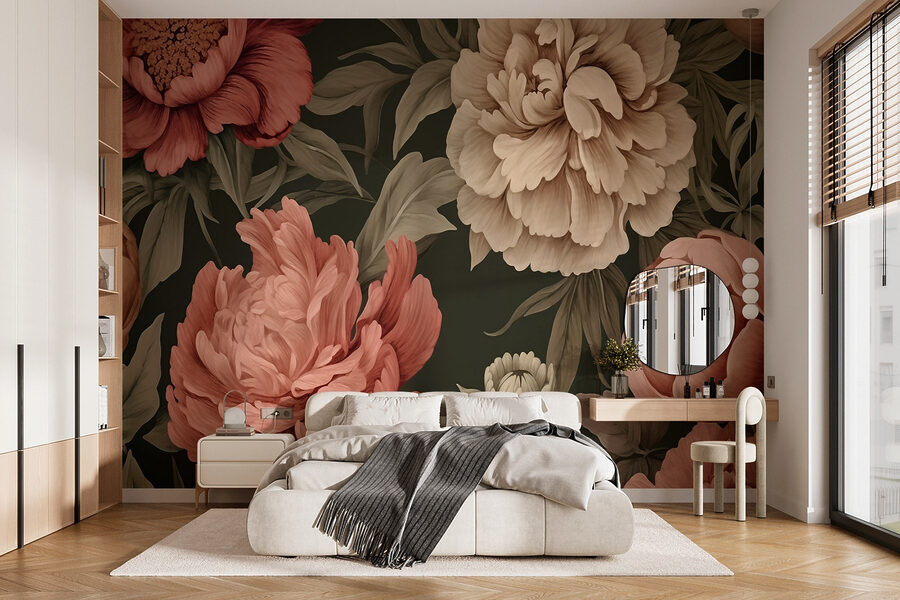 Papier peint avec des fleurs