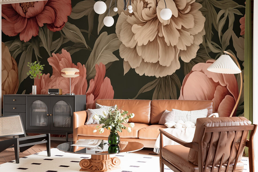 Papier peint avec des fleurs