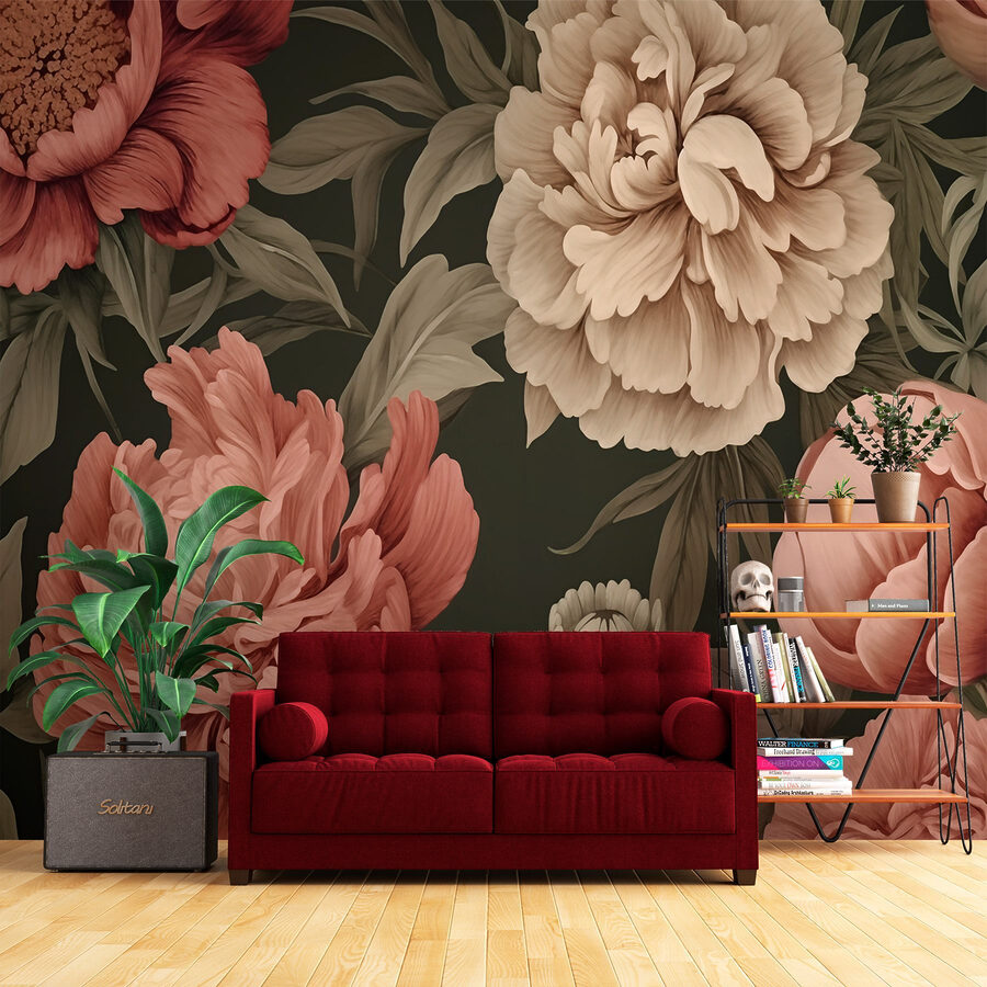 Papier peint avec des fleurs