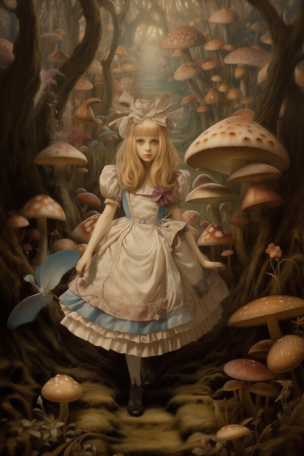 Fille en robe dans une forêt Fille en robe dans une forêt