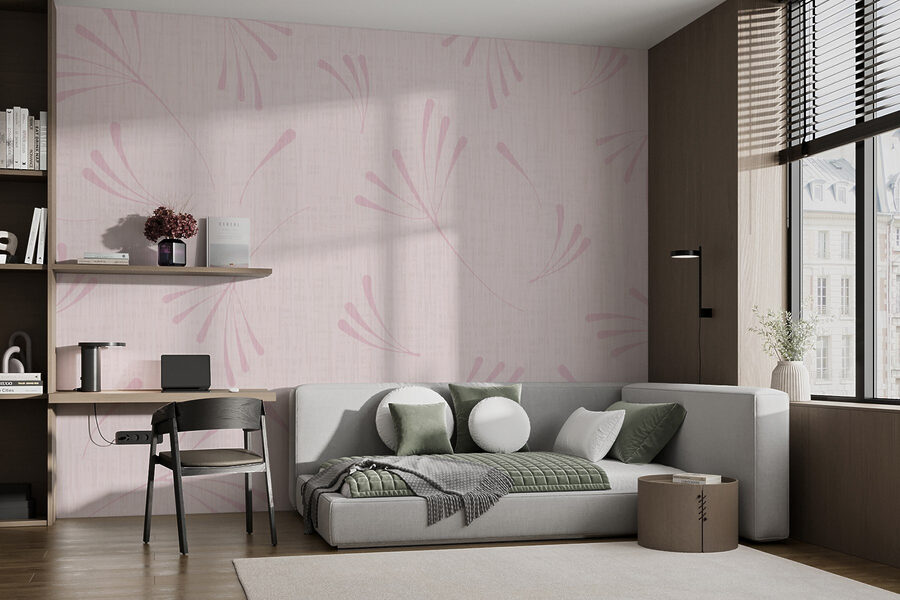 Motif floral rose sur fond blanc